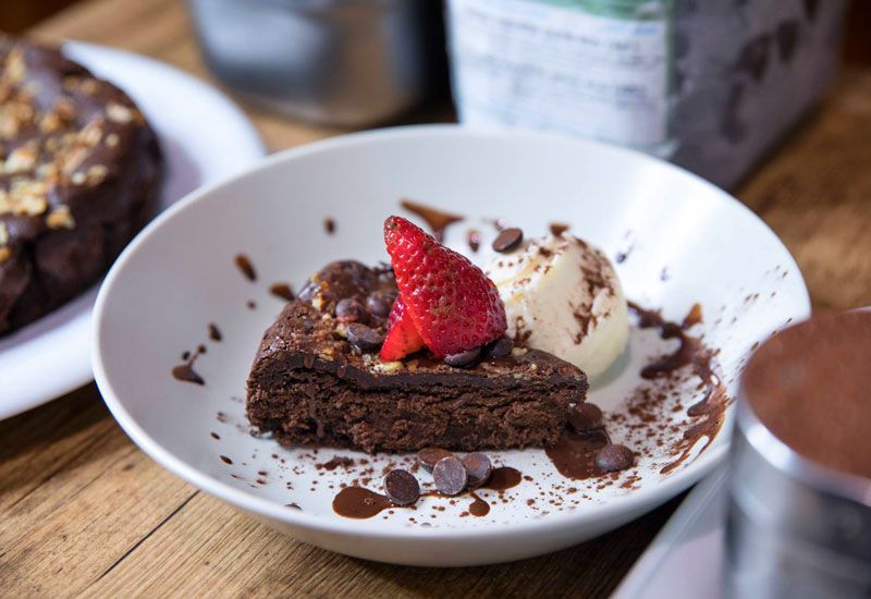 brownie chocolate restaurante vegetariano aguaribay